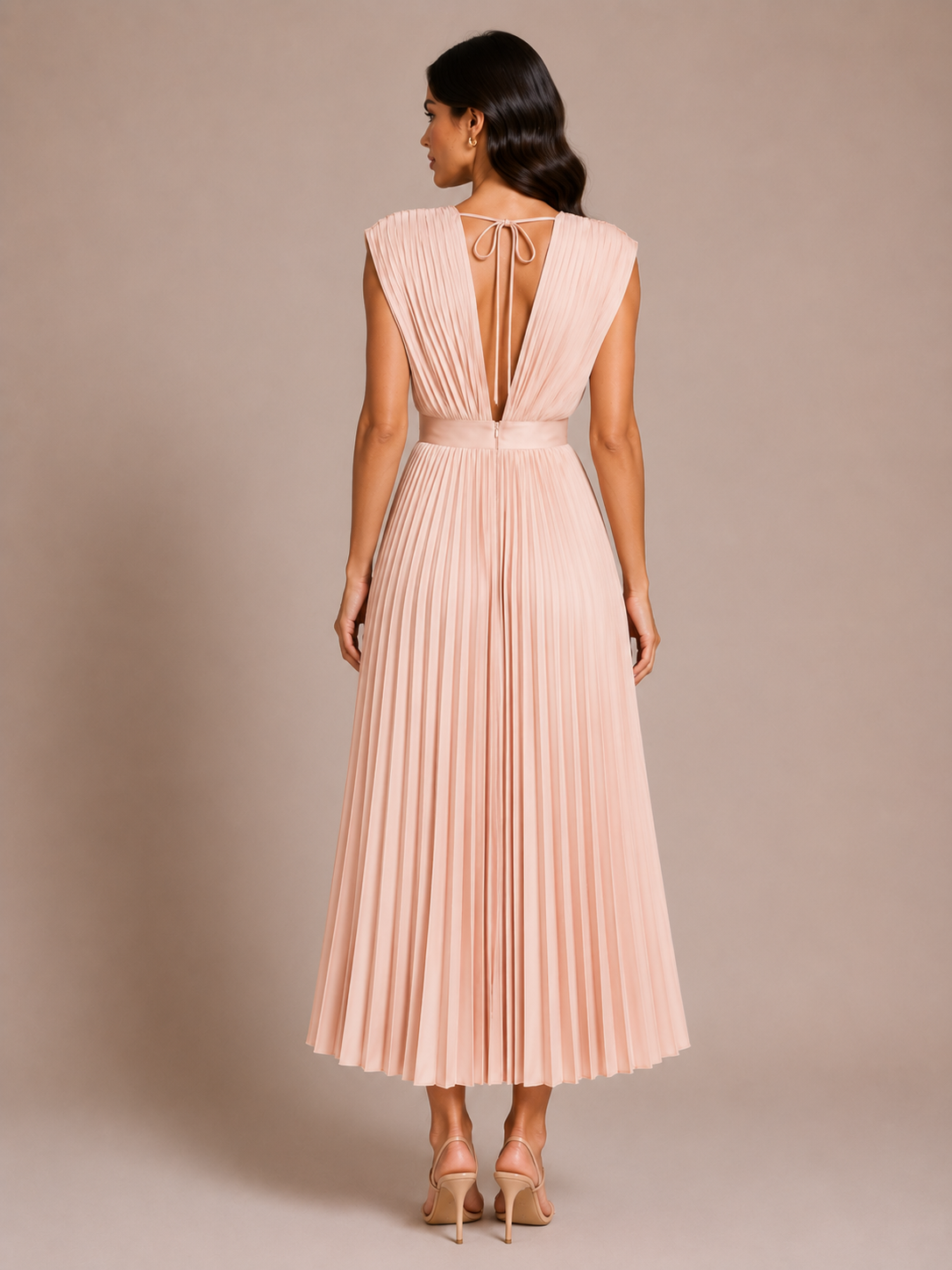 Virelle | Robe Plissée À Décolleté Drapé En V