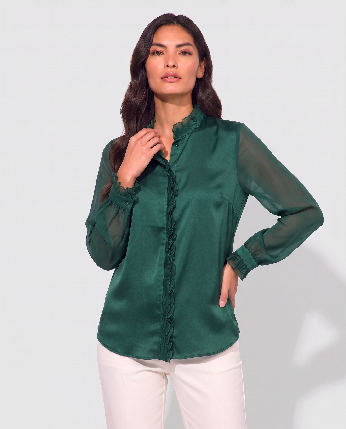 Virelle | Blouse Femme À Manches Longues Et Col V