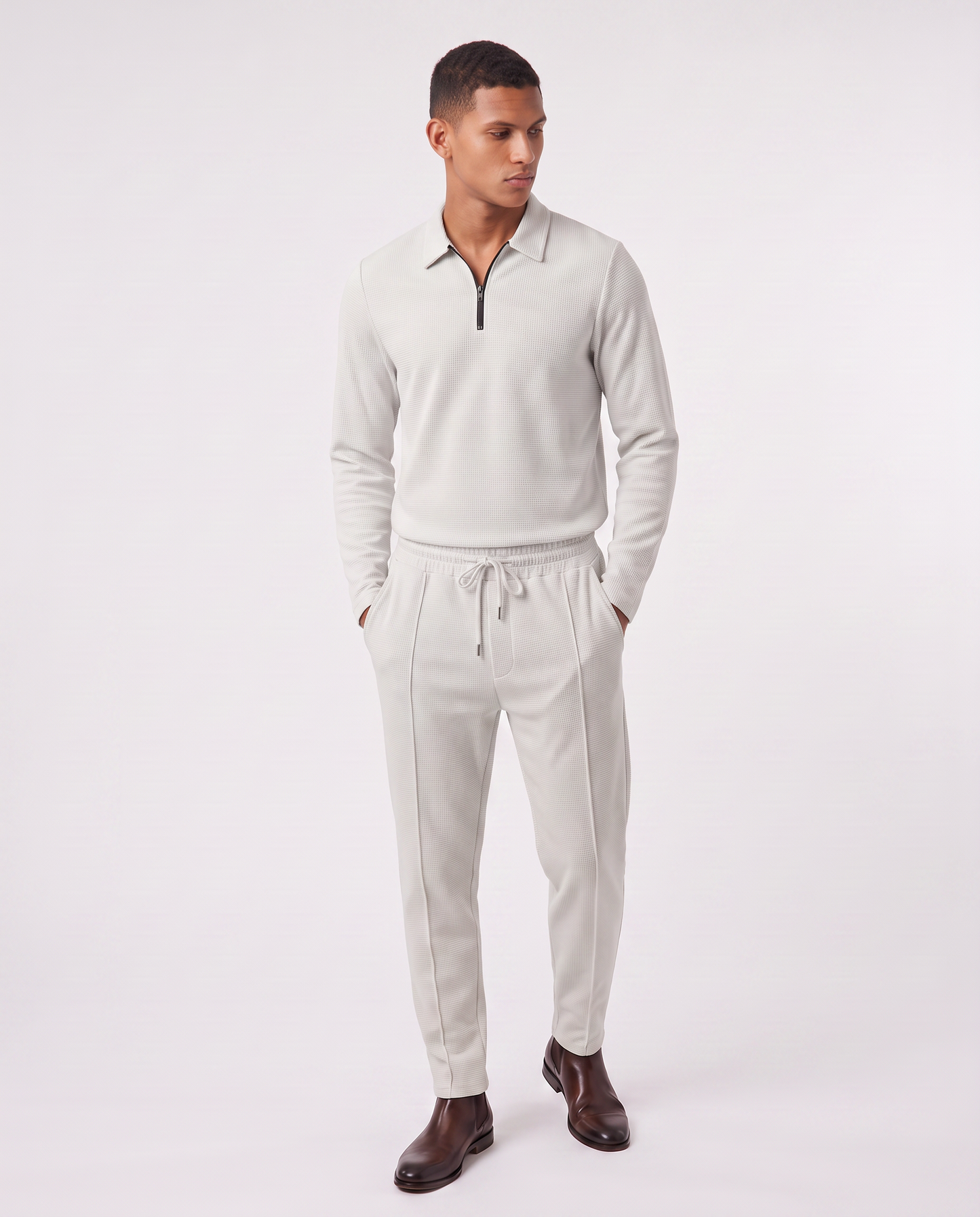 Virelle | Ensemble Homme Waffle Demi-Zip