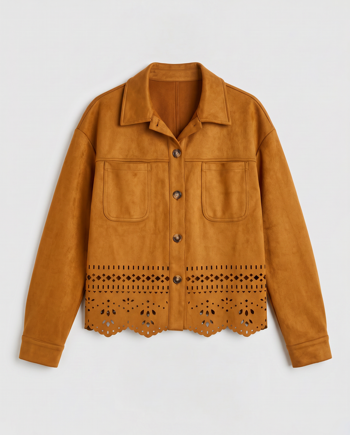 Virelle | Veste Femme en Faux Suède Ajourée