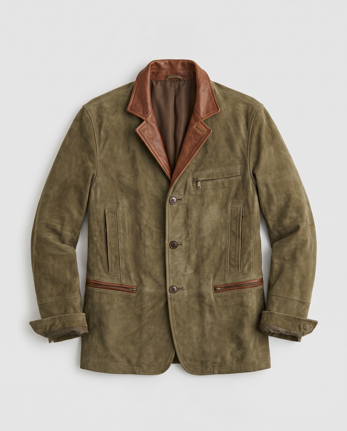 Virelle | Blazer Homme Effet Daim Col Montant