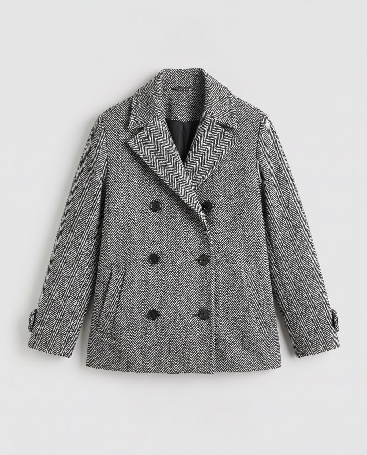 Virelle | Caban Femme Gris à Chevrons