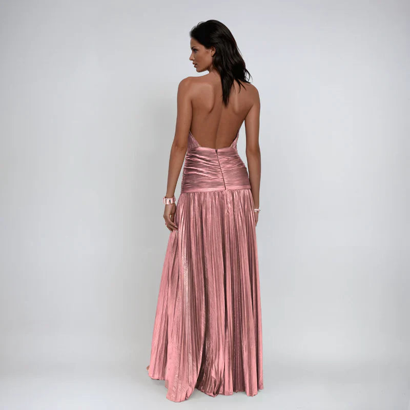 Amira | Robe Flottante Métallique