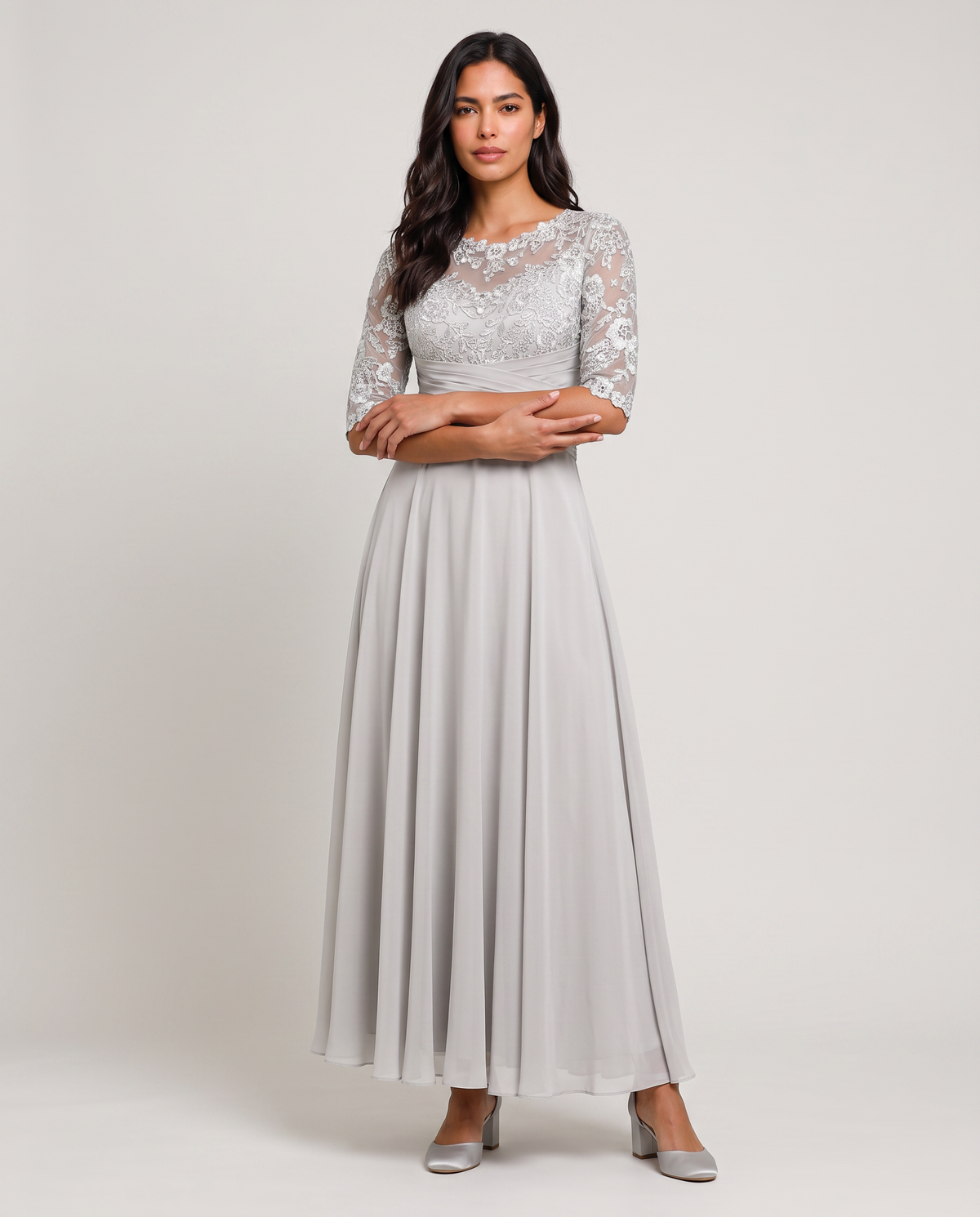 Virelle | Robe de Soirée Longue en Dentelle et Mousseline