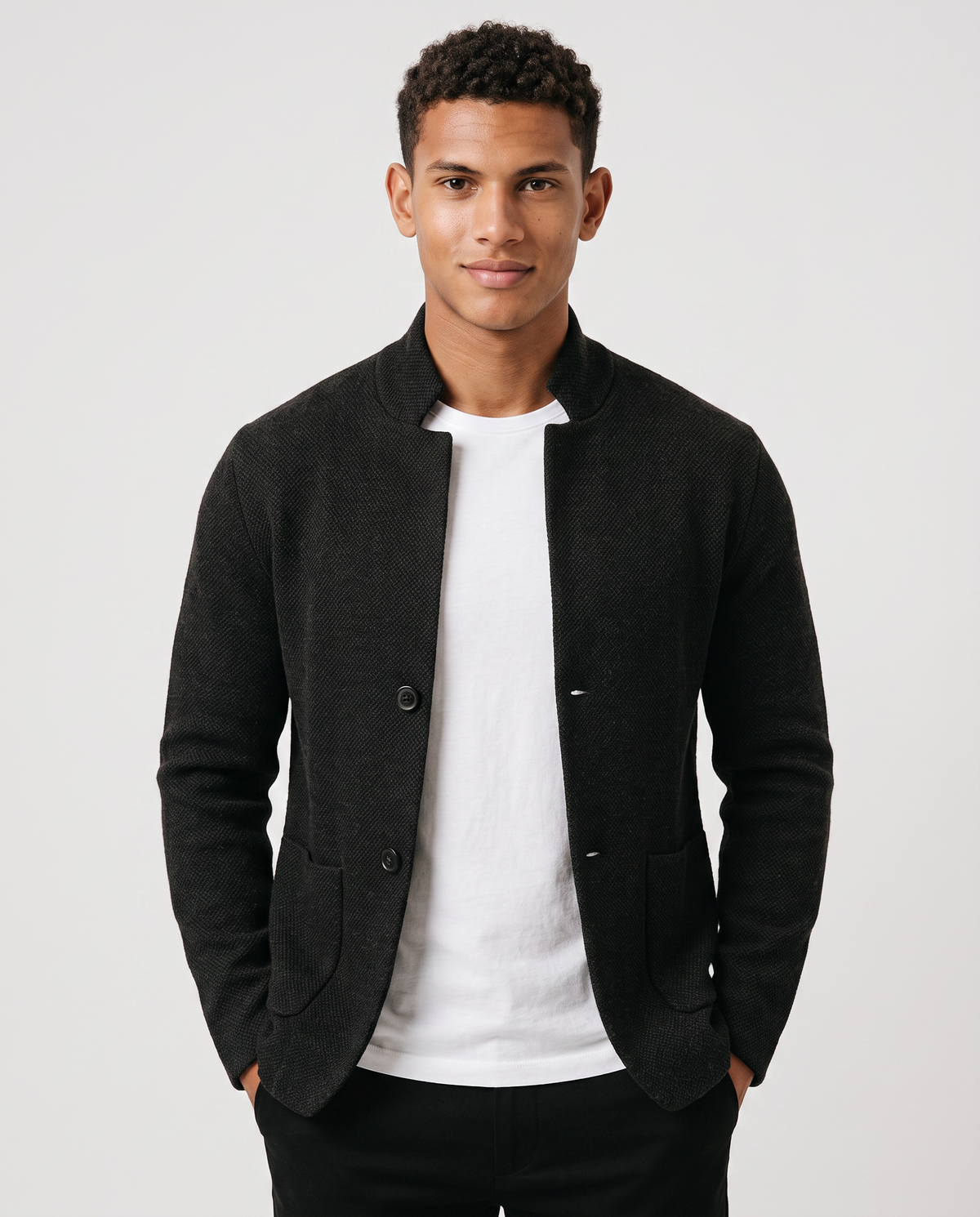 Virelle | Blazer Homme en Maille à Col Montant
