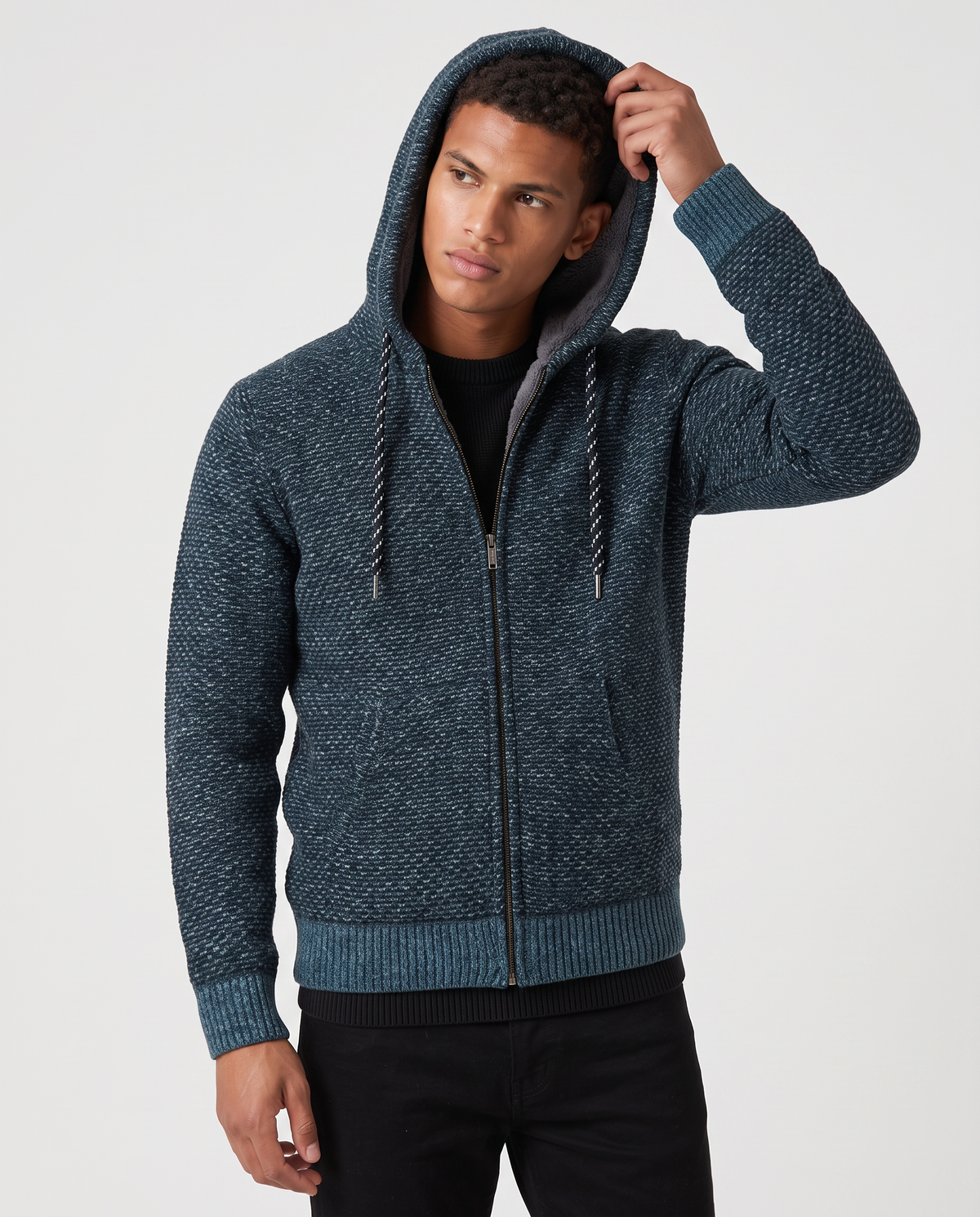 Virelle | Veste Homme en Maille à Capuche Zippée