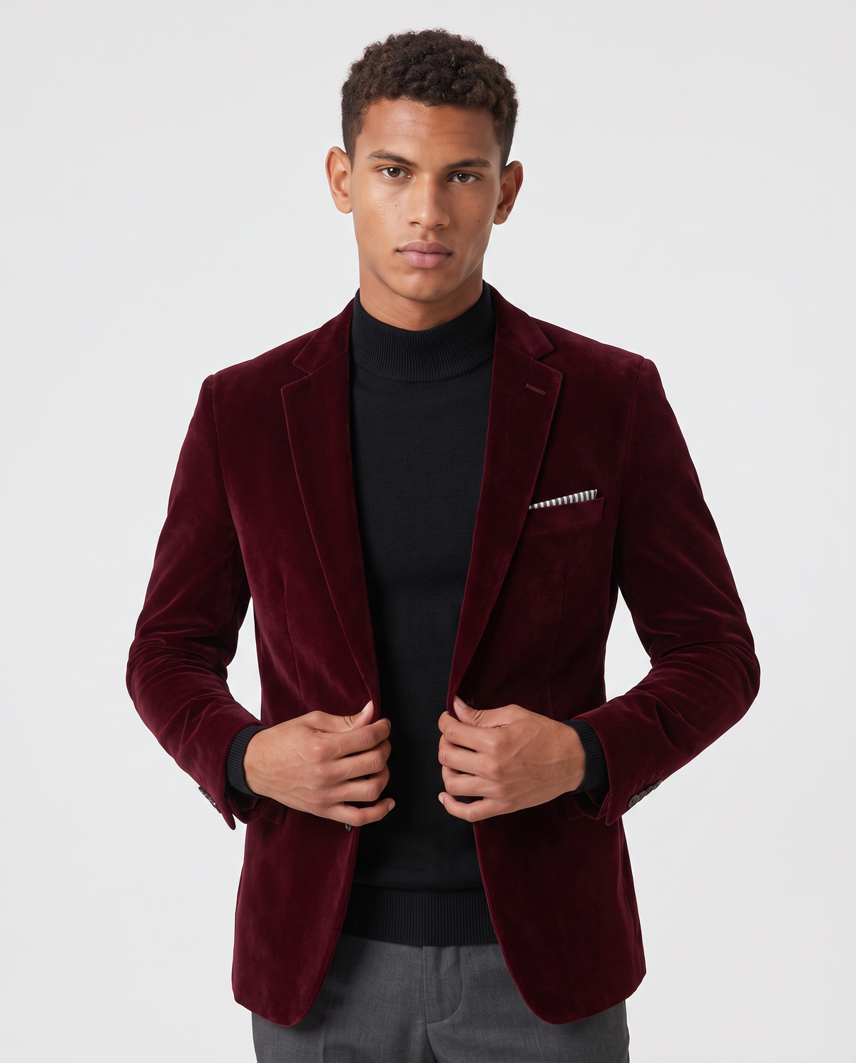 Virelle | Blazer Homme Ajusté en Velours