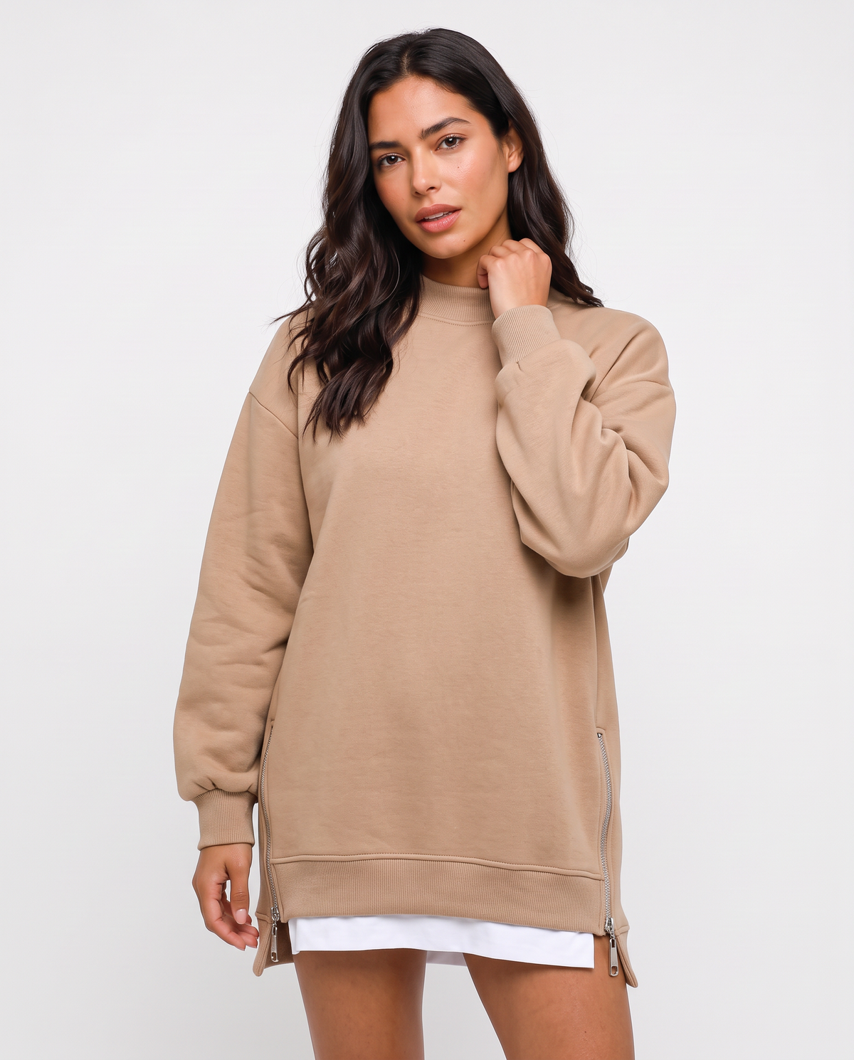Virelle | Sweat Oversize Femme à Fentes Zippées