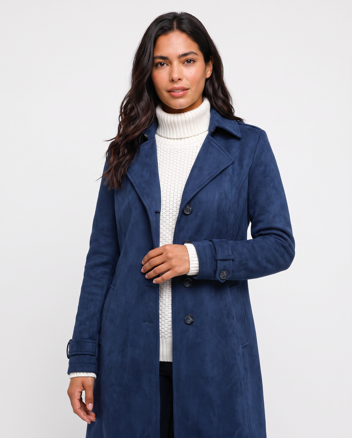 Virelle | Manteau Long Effet Daim Femme