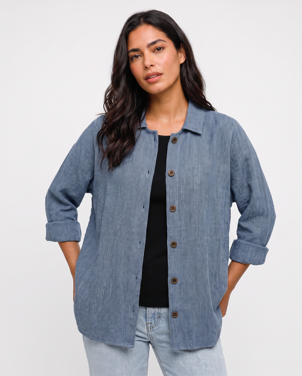 Virelle | Surchemise Femme Boutonnée à Col
