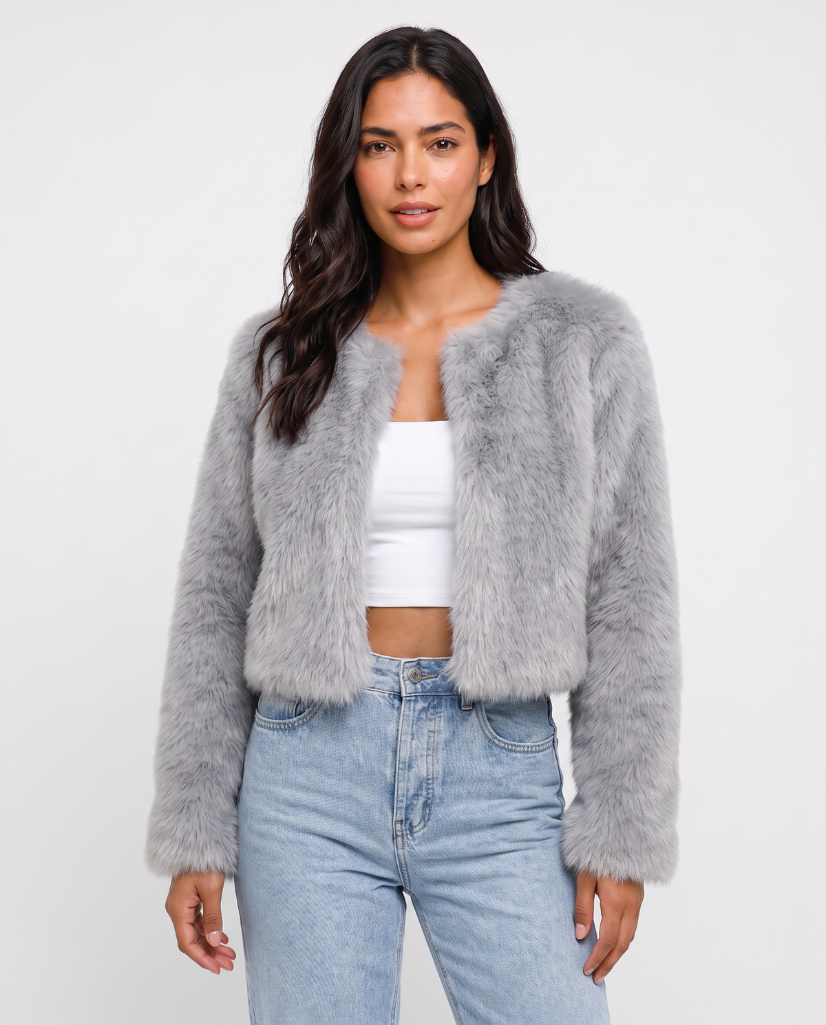 Virelle | Veste Courte Femme Effet Fourrure