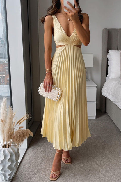 Lisana | Robe Maxi Plissée