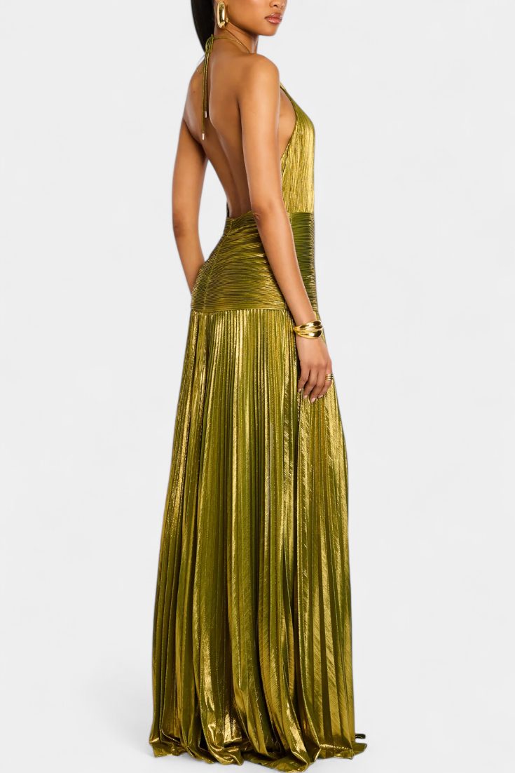 Amelix | Robe Halter Péridot Lumineux