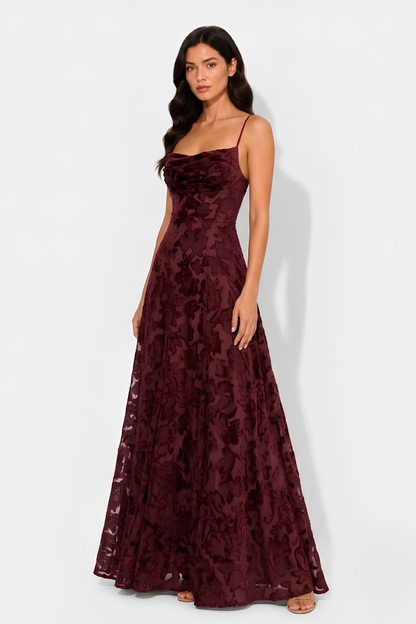 Virelle | Robe Longue Drapée À Encolure Cœur