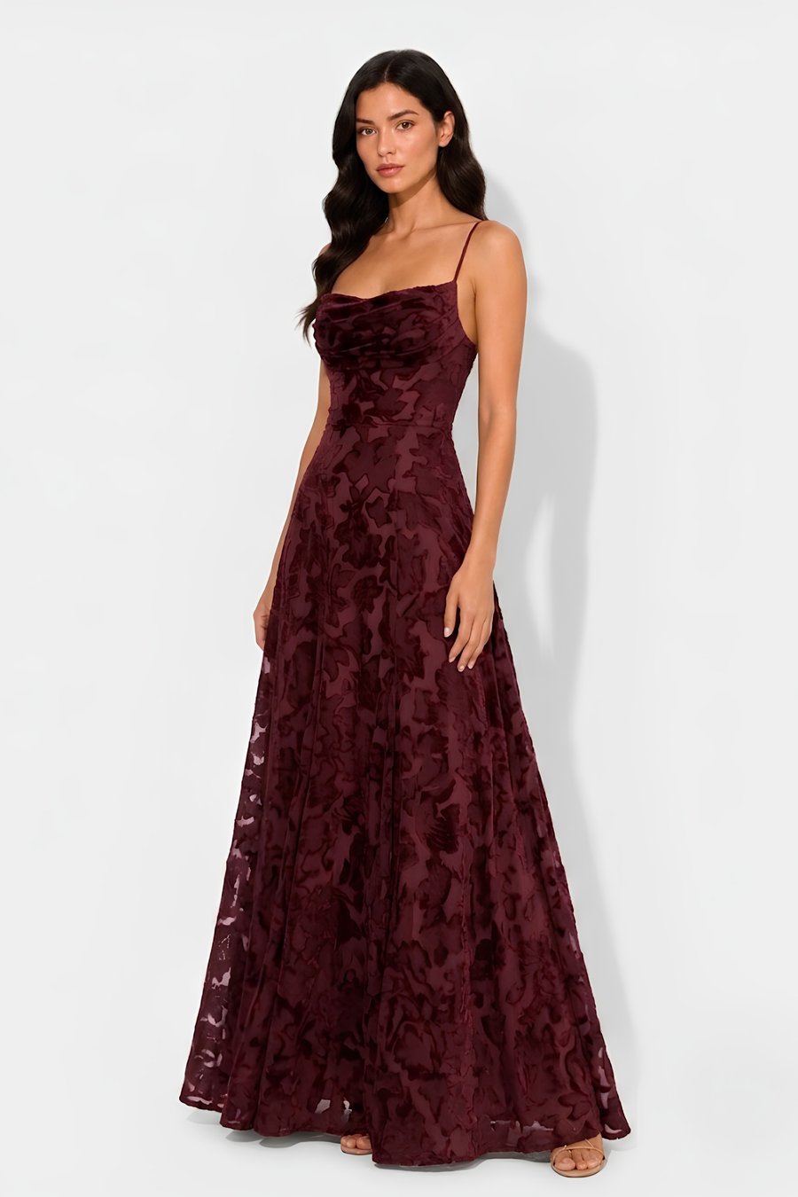 Virelle | Robe Longue Drapée À Encolure Cœur