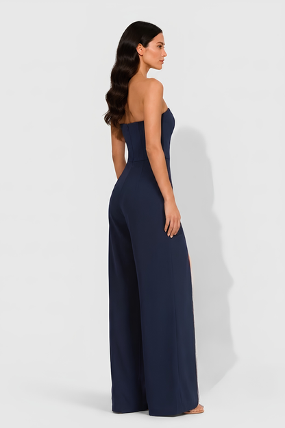 Virelle | Combinaison Noire Bustier À Coupe Ajustée
