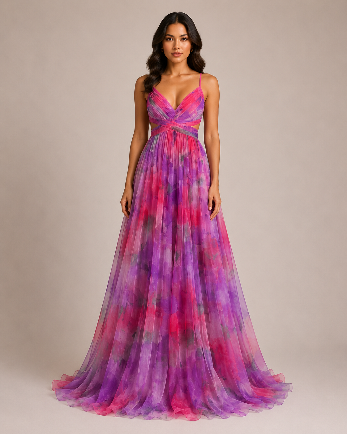 Virelle | Robe Longue Fleurie À Taille Haute Et Bretelles Réglables