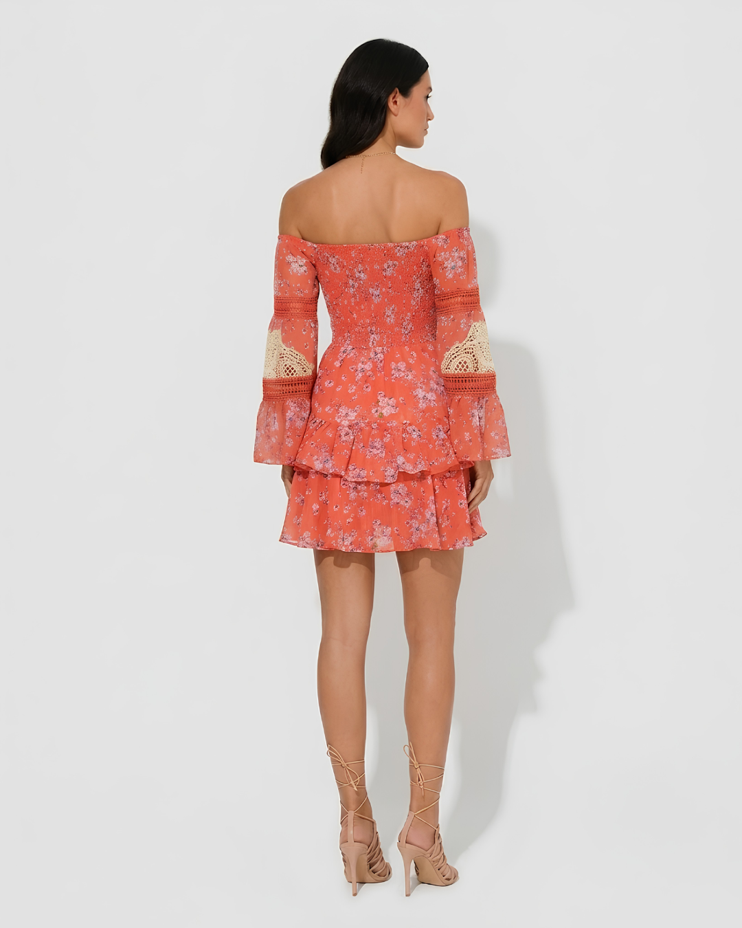 Virelle | Combi-Short Floral Bohème Avec Bustier Smocké