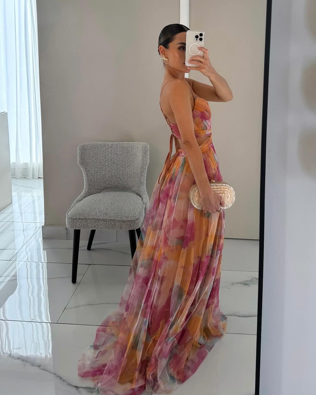 Lisora | Maxi-robe Chiffon Florale