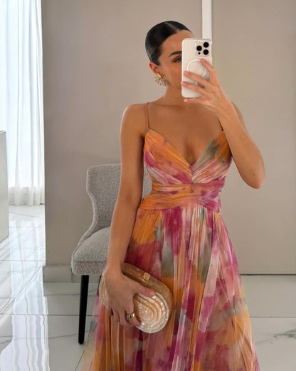 Lisora | Maxi-robe Chiffon Florale