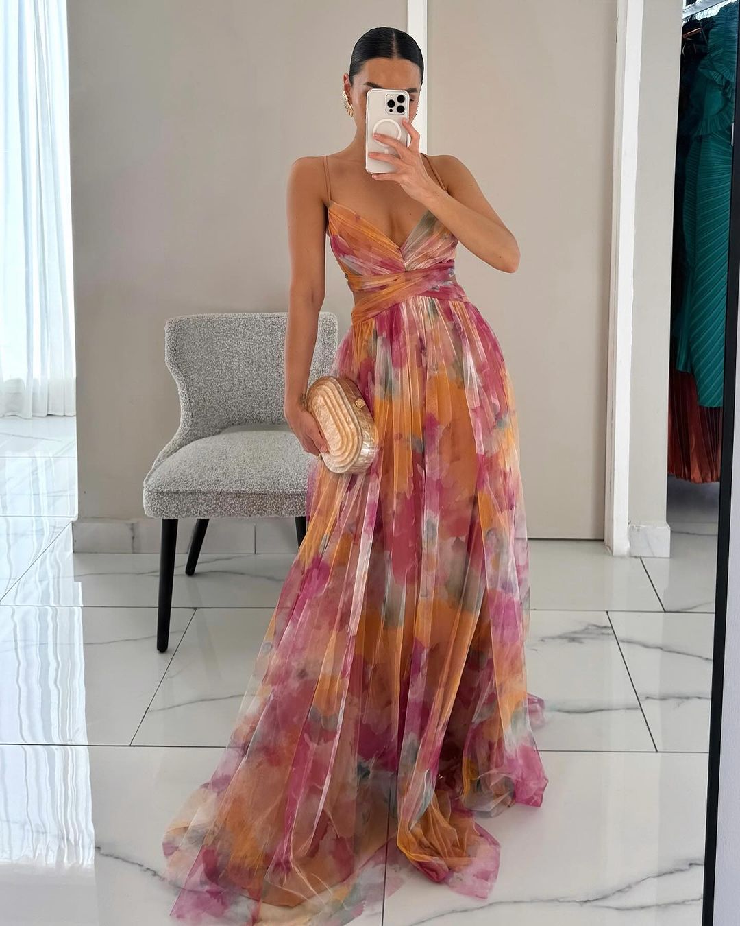 Lisora | Maxi-robe Chiffon Florale