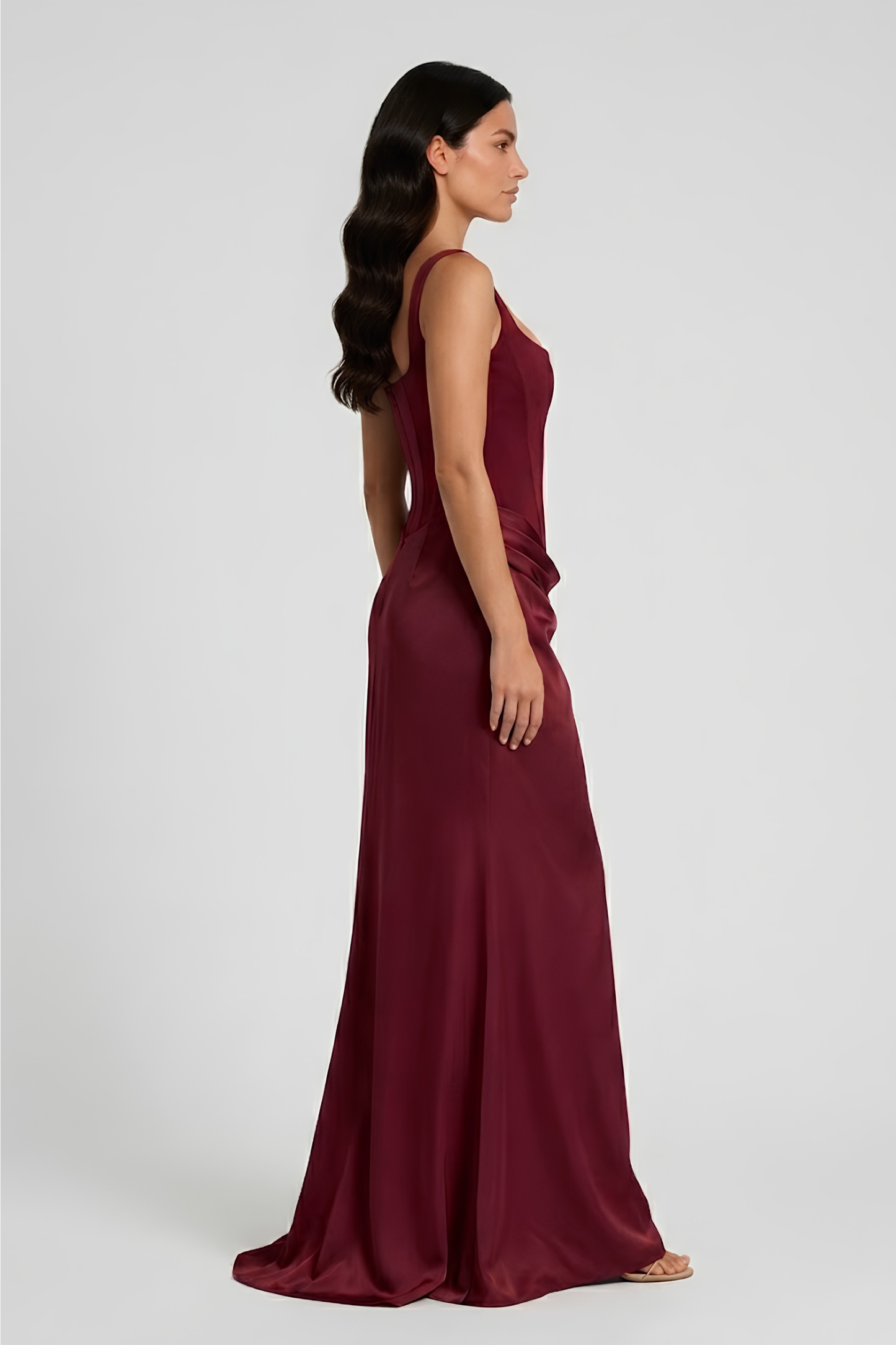 Virelle | Robe Longue Corset Drapée À Fines Bretelles