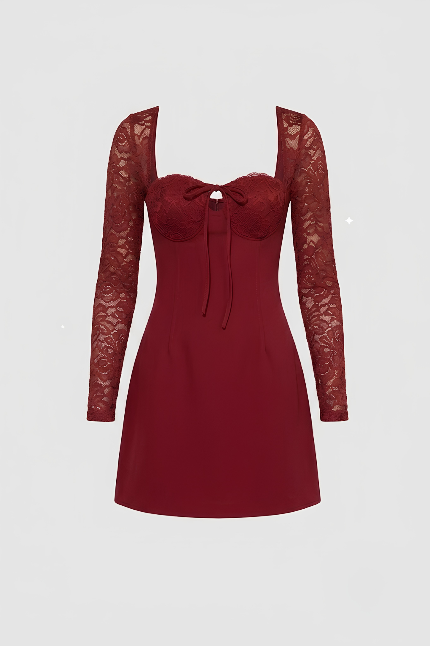 Virelle | Mini Robe Ajustée Avec Manches En Dentelle