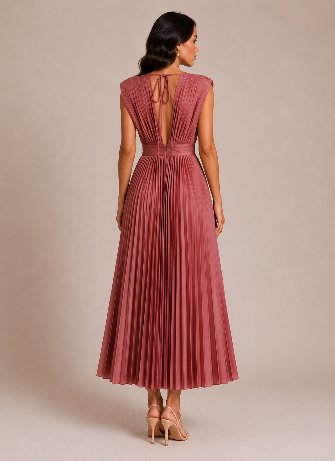 Virelle | Robe Plissée À Décolleté Drapé En V