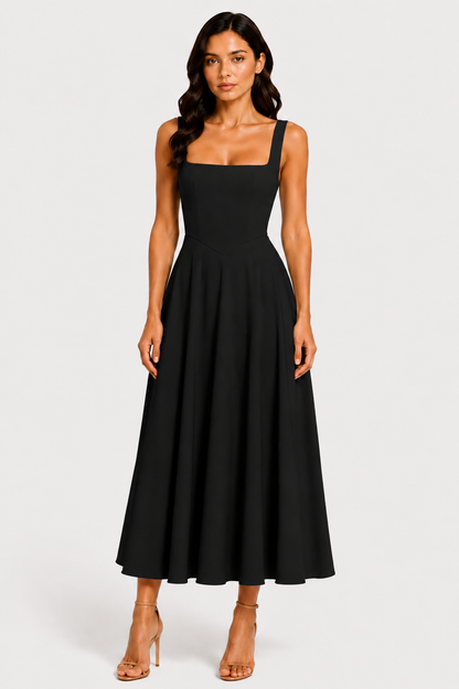 Virelle | Robe Évasée À Encolure Carrée