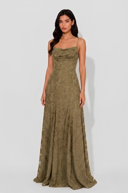 Virelle | Robe Longue Drapée À Encolure Cœur