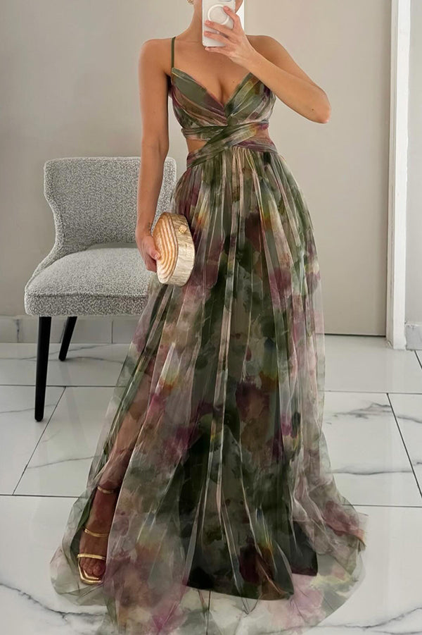 Lisora | Maxi-robe Chiffon Florale
