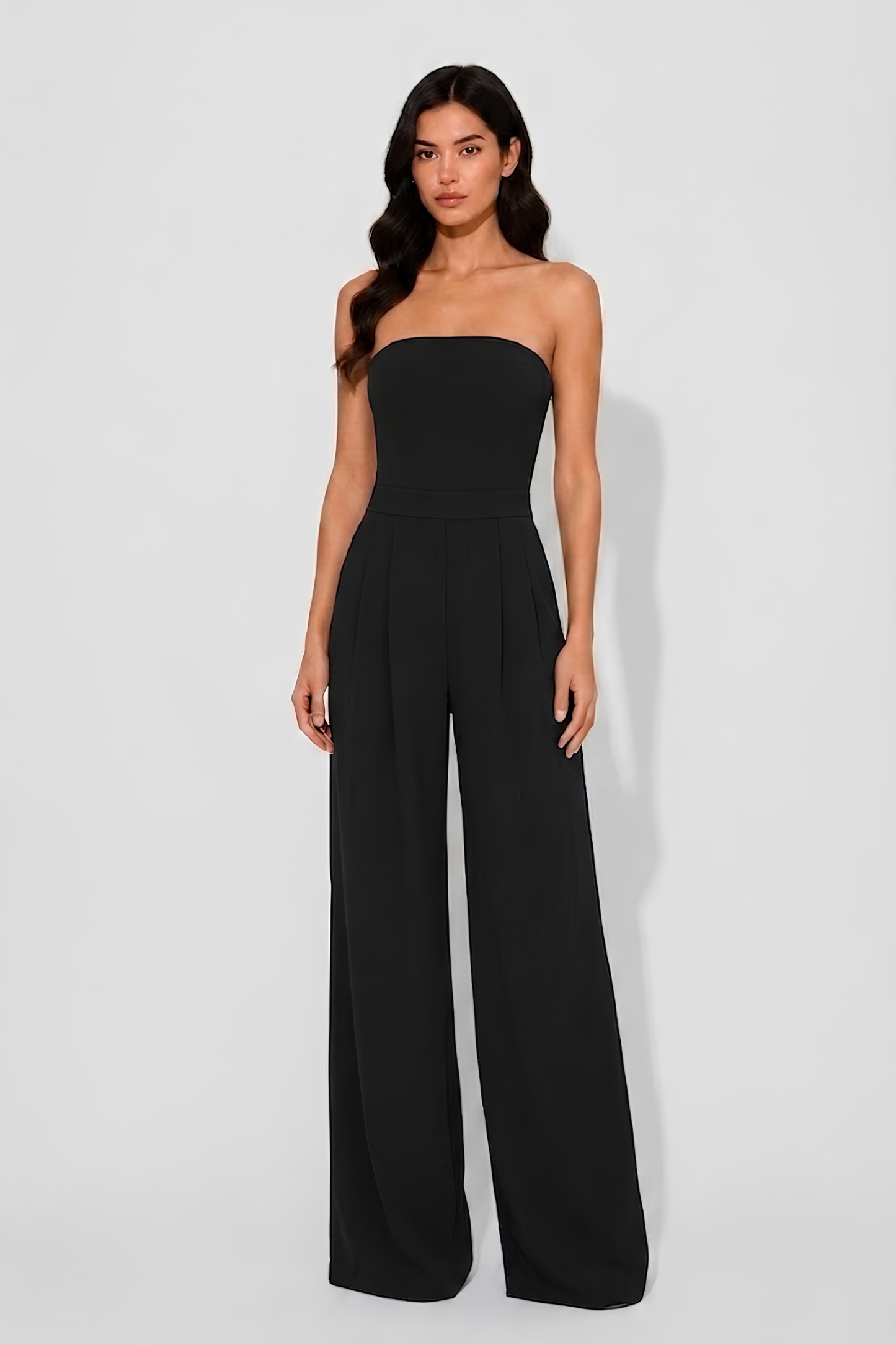Virelle | Combinaison Noire Bustier À Coupe Ajustée