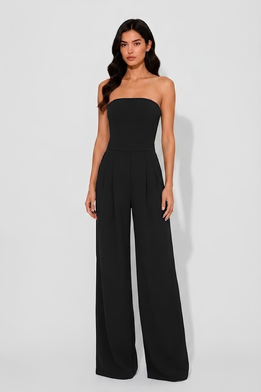 Virelle | Combinaison Noire Bustier À Coupe Ajustée