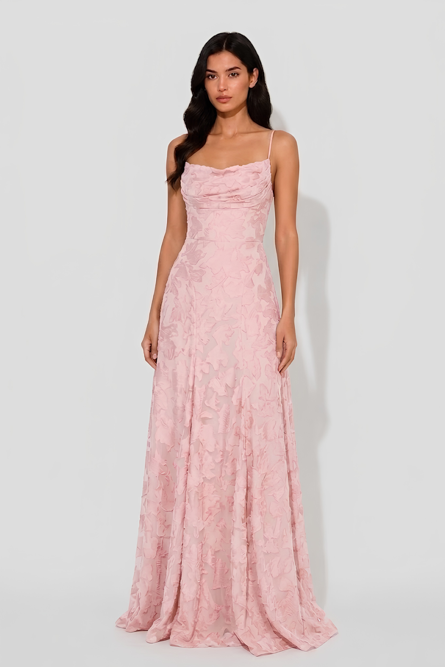 Virelle | Robe Longue Drapée À Encolure Cœur