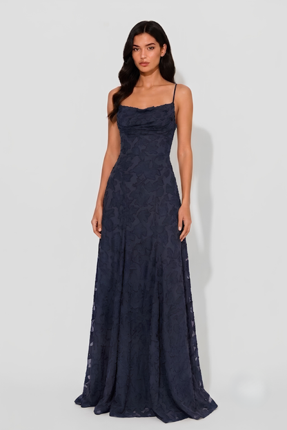 Virelle | Robe Longue Drapée À Encolure Cœur