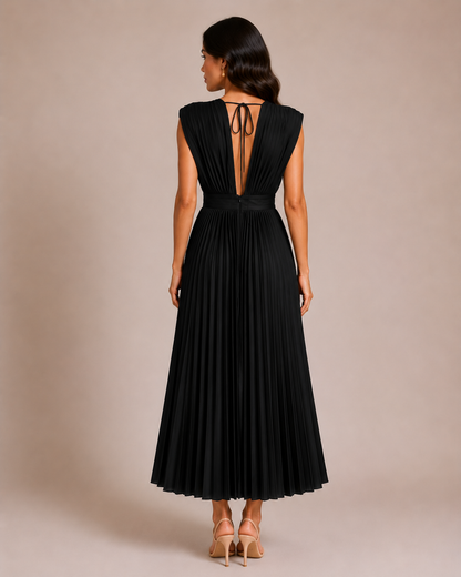 Virelle | Robe Plissée À Décolleté Drapé En V