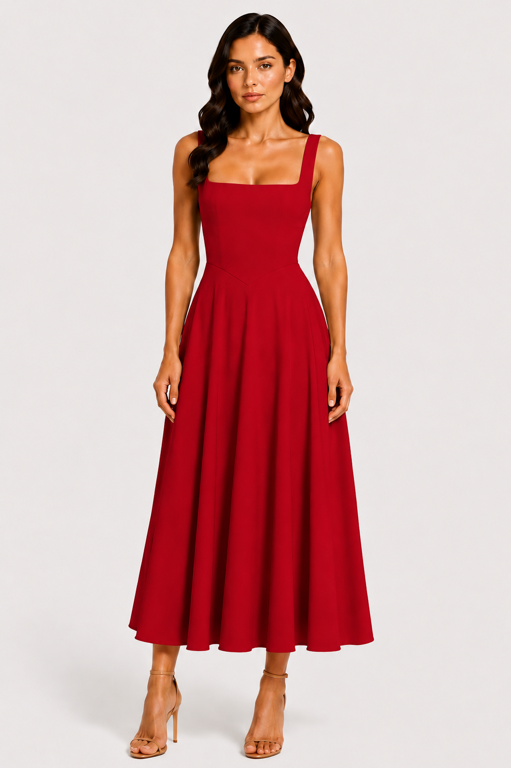 Virelle | Robe Évasée À Encolure Carrée