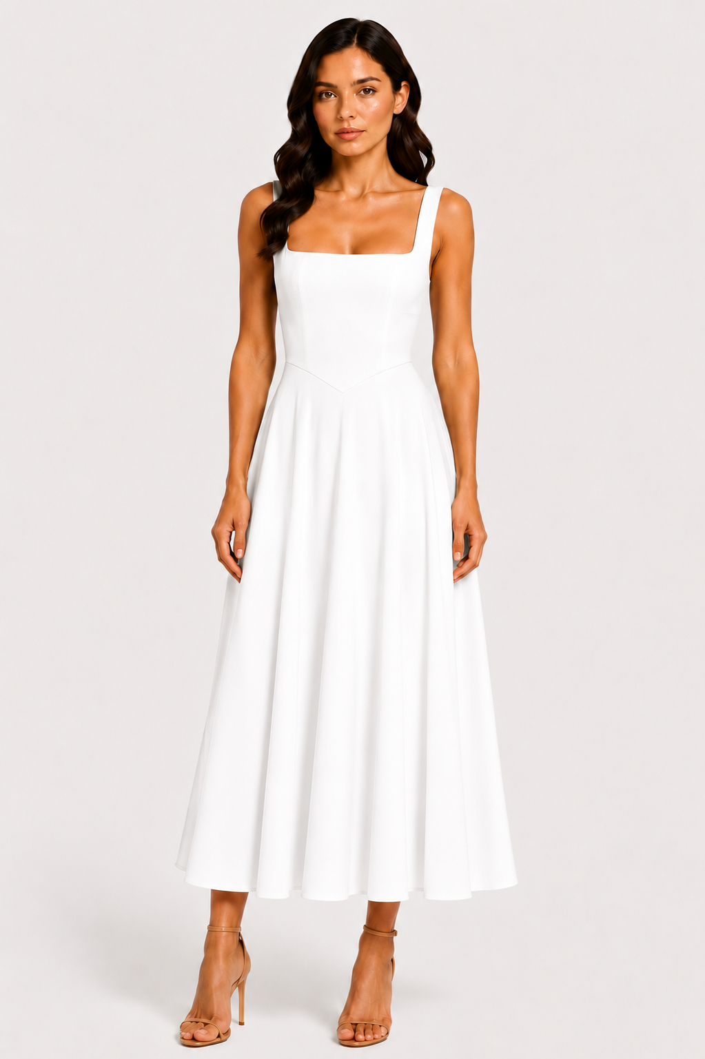 Virelle | Robe Évasée À Encolure Carrée