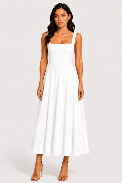 Virelle | Robe Évasée À Encolure Carrée