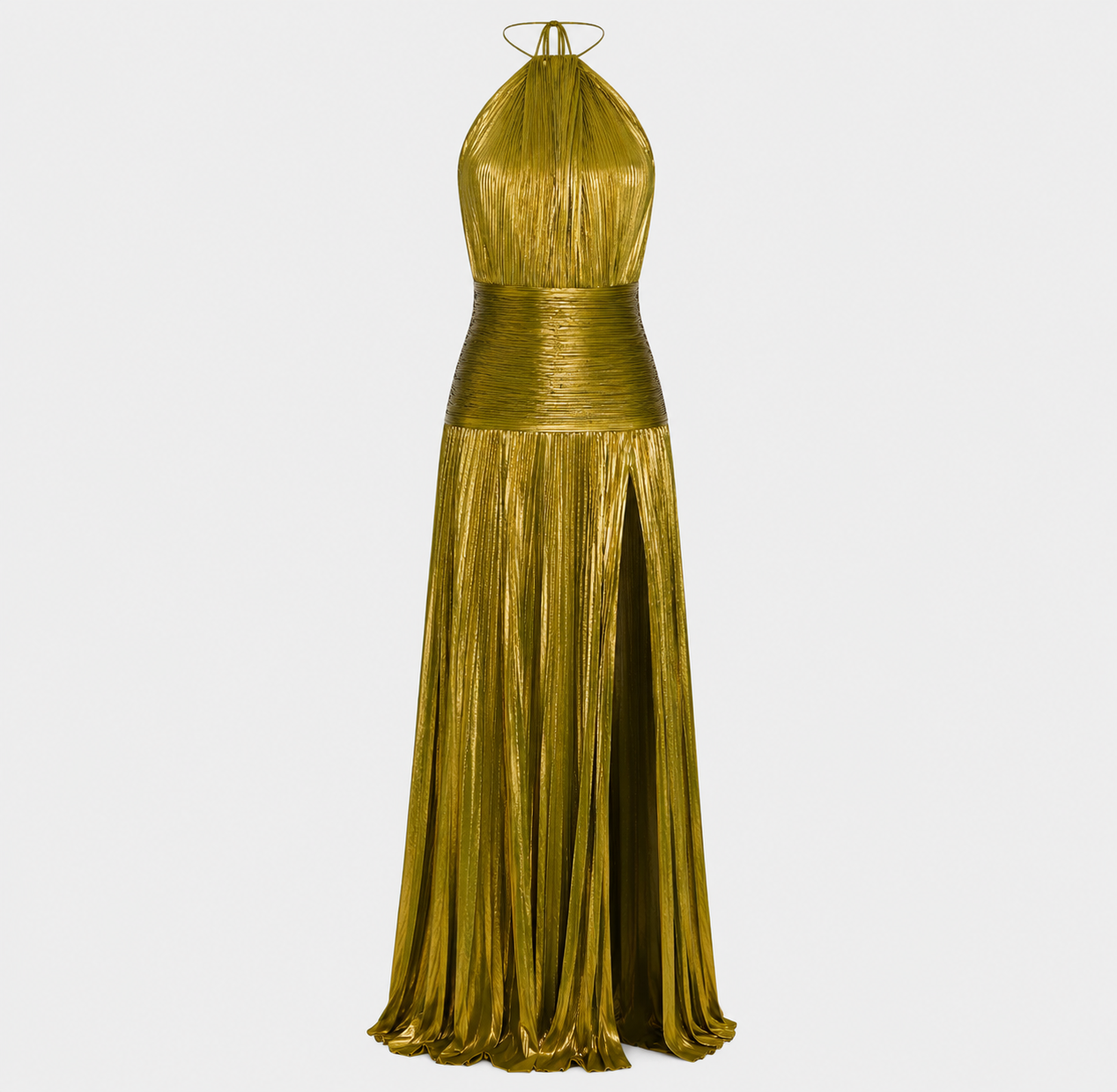 Virelle | Robe Longue Métallisée À Col Halter Et Dos Nu