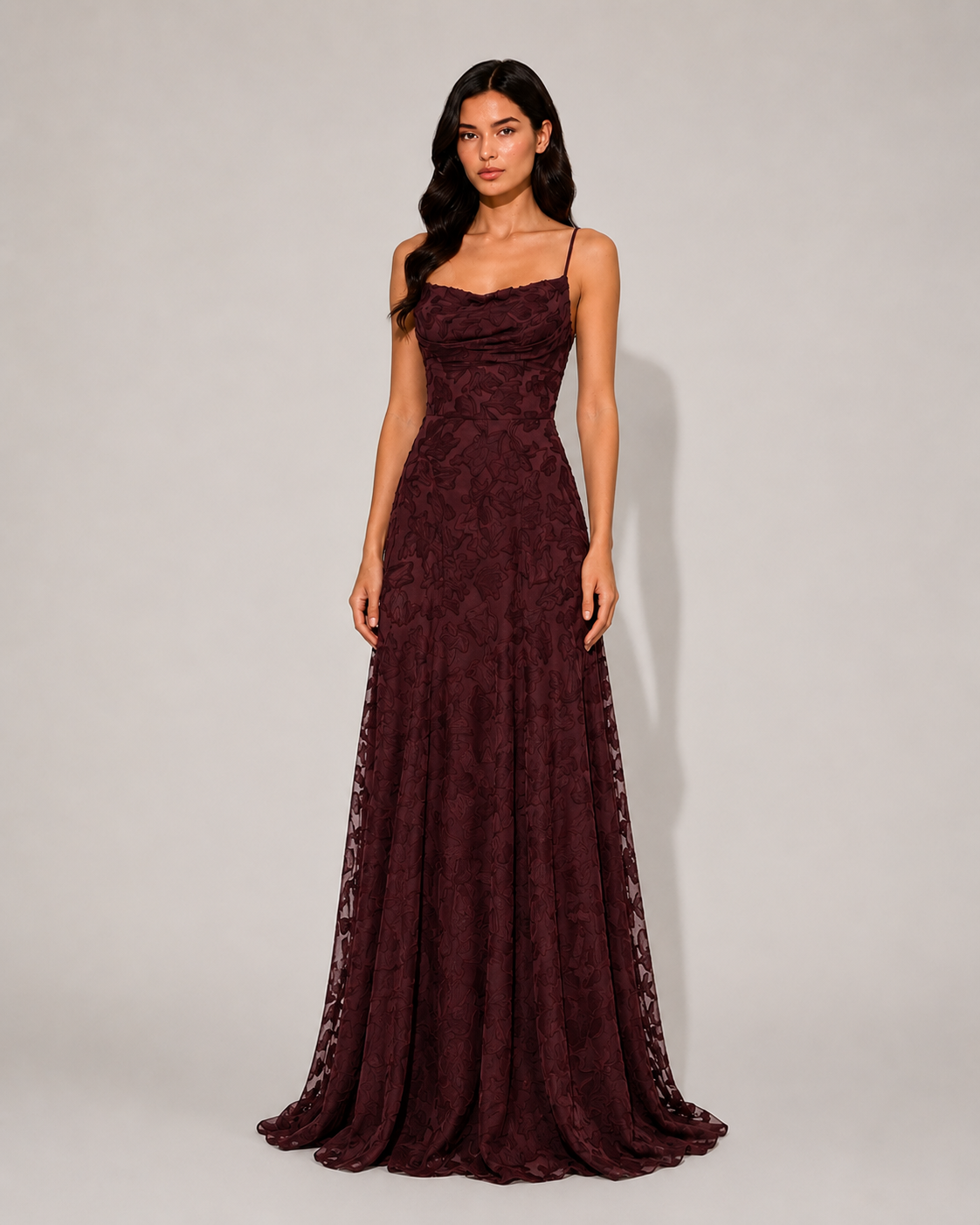 Virelle | Robe Longue Drapée À Encolure Cœur