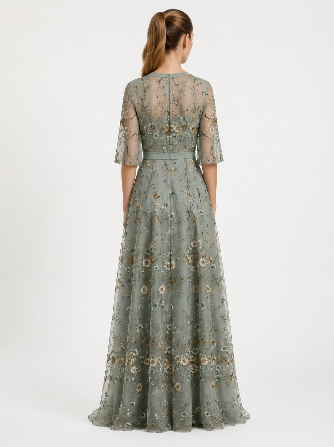 Virelle | Robe Longue Fleurie À Décolleté En V