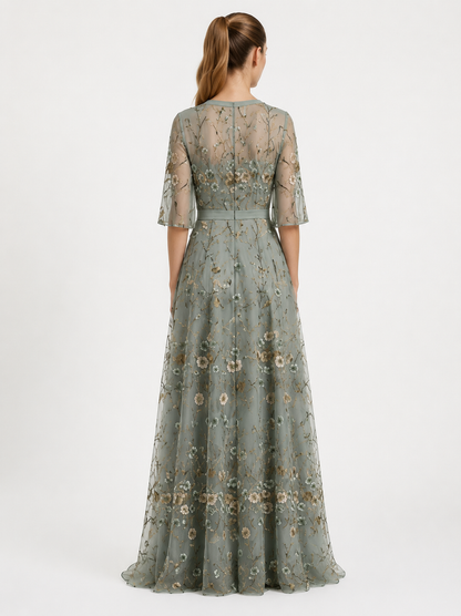 Virelle | Robe Longue Fleurie À Décolleté En V