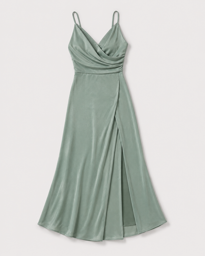 Virelle | Robe Longue Satinée À Coupe Ajustée