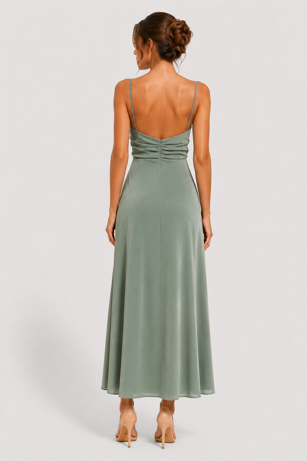Virelle | Robe Longue Satinée À Coupe Ajustée