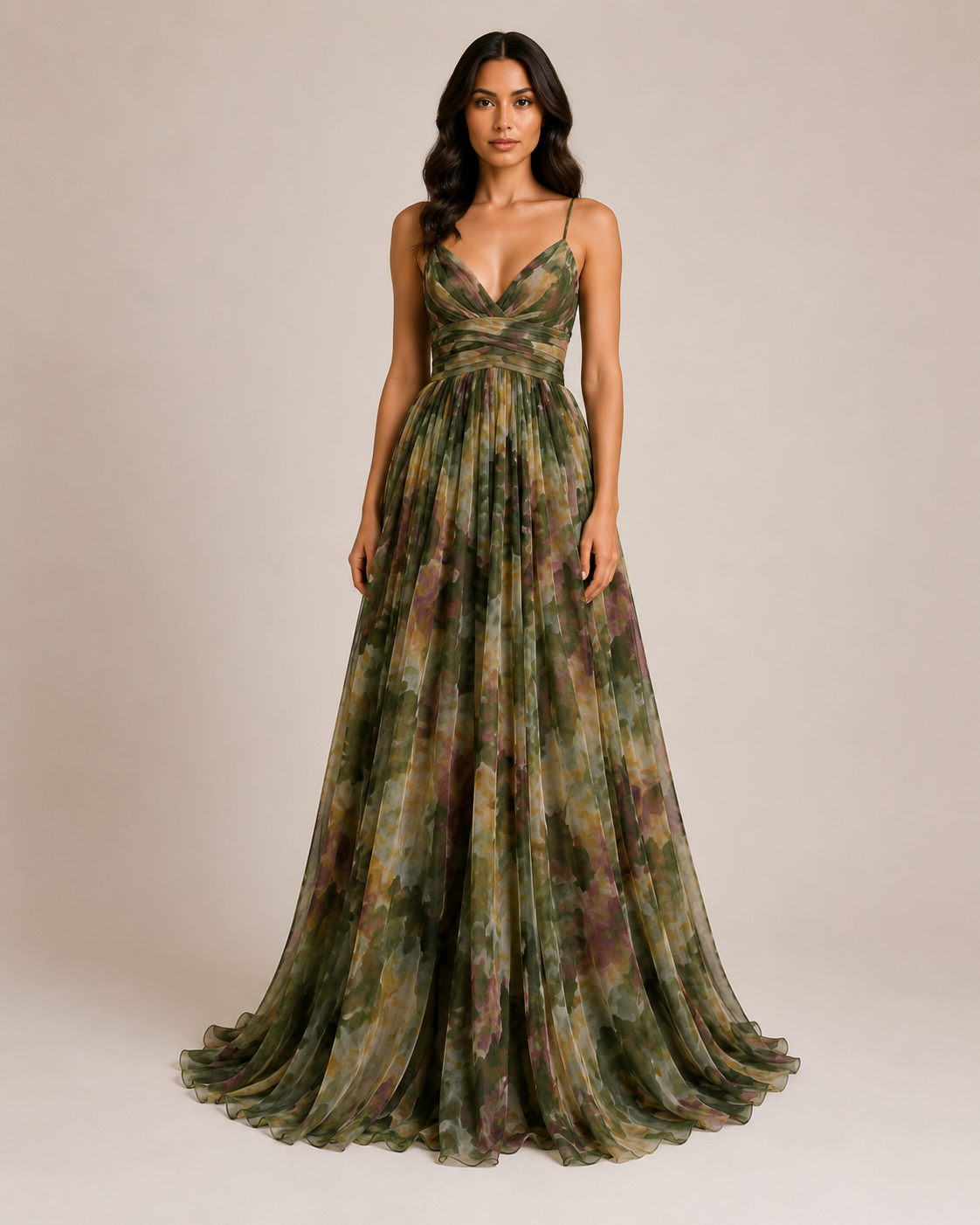 Virelle | Robe Longue Fleurie À Taille Haute Et Bretelles Réglables