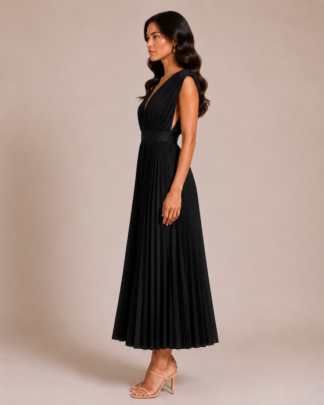 Virelle | Robe Plissée À Décolleté Drapé En V