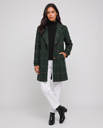 Virelle | Manteau Long À Carreaux Femme