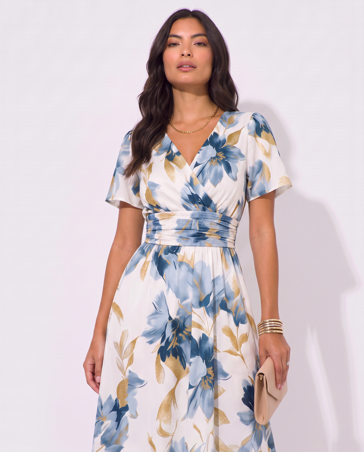 Virelle | Robe Midi Fleurie Portefeuille