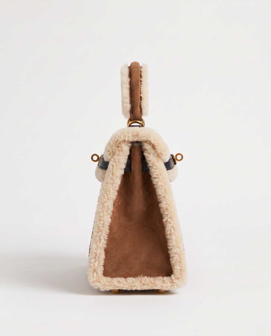 Virelle | Sac à Main Femme en Daim Doublé Effet Mouton
